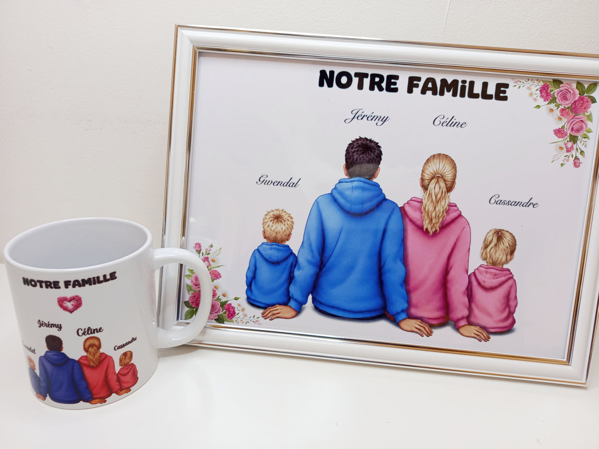 Affiche Famille Personnalisée avec Mug