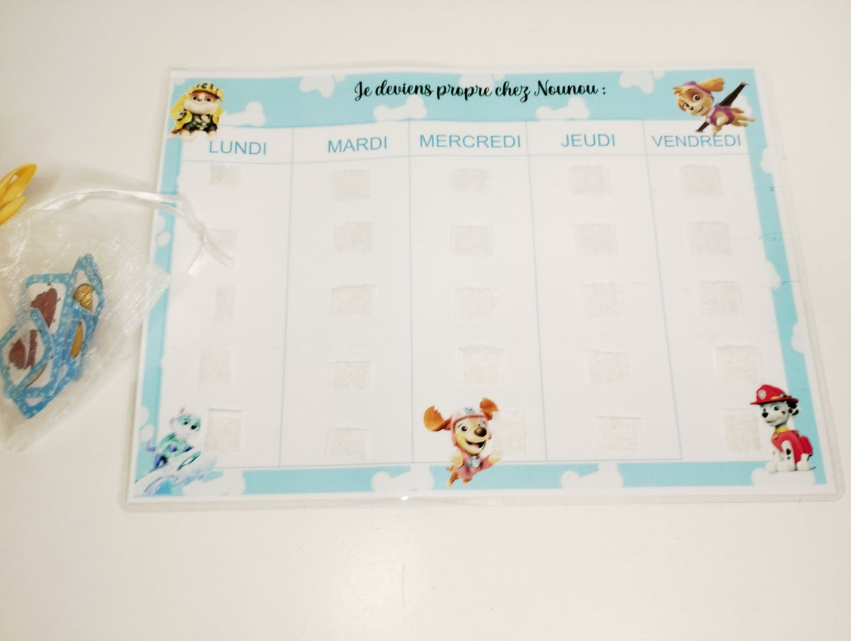 Tableau “Je deviens propre” | Kit apprentissage propreté enfant