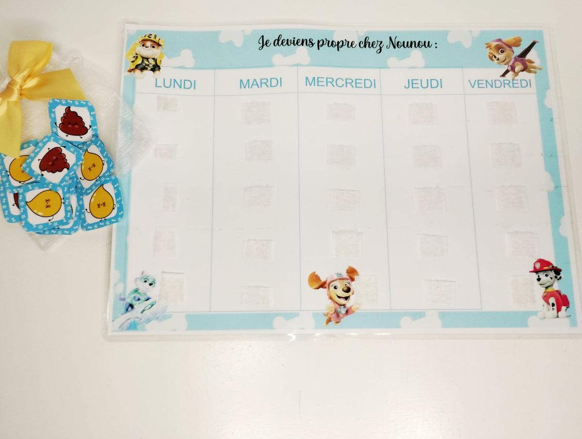 Tableau “Je deviens propre” | Kit apprentissage propreté enfant