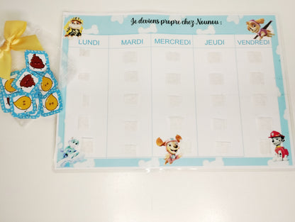 Tableau “Je deviens propre” | Kit apprentissage propreté enfant