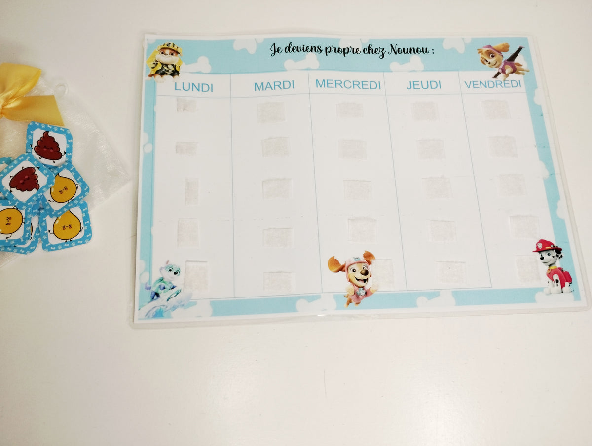 Tableau “Je deviens propre” | Kit apprentissage propreté enfant