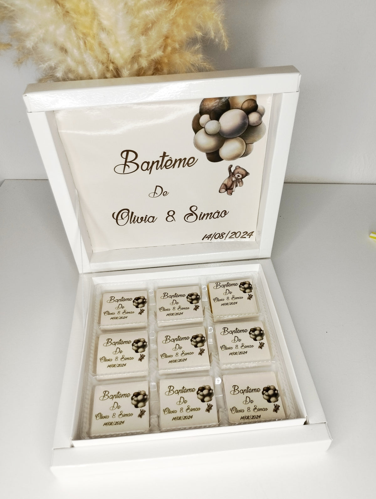 Boîte de 9 chocolats personnalisés