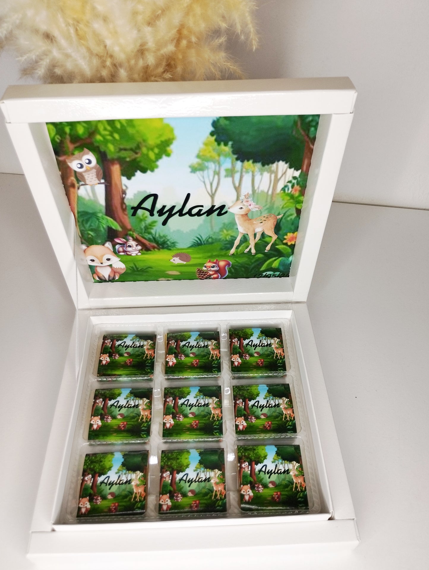 Boîte de 9 chocolats personnalisés