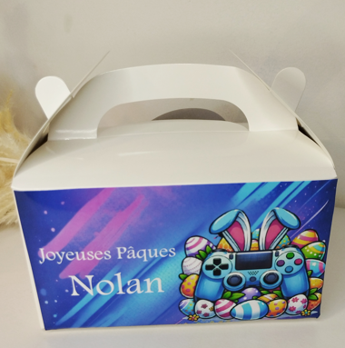 Box  de Pâques 100% personnalisée remplie gourmandises pour les enfants