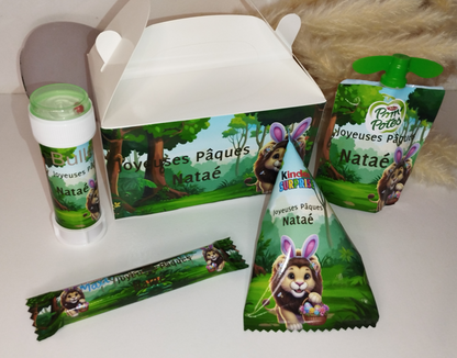 Box  de Pâques 100% personnalisée remplie gourmandises pour les enfants