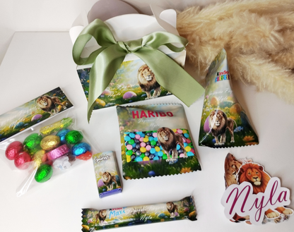 Box  de Pâques 100% personnalisée remplie gourmandises pour les enfants