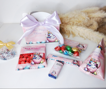 Box  de Pâques 100% personnalisée remplie gourmandises pour les enfants