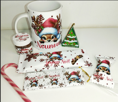 Mug gourmand de Noël personnalisée pour maître, maîtresse, nounou