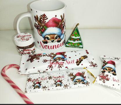 Mug gourmand de Noël personnalisée pour maître, maîtresse, nounou