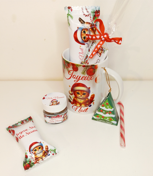 Mug gourmand de Noël personnalisée pour maître, maîtresse, nounou