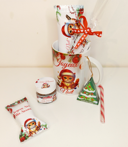 Mug gourmand de Noël personnalisée pour maître, maîtresse, nounou