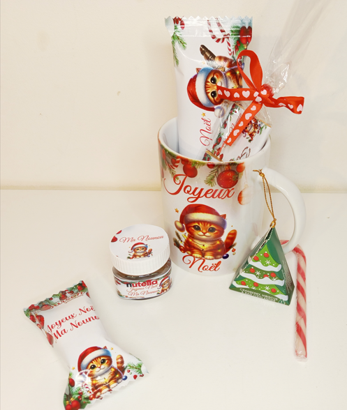 Mug gourmand de Noël personnalisée pour maître, maîtresse, nounou