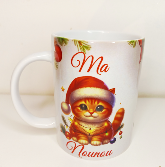 Mug gourmand de Noël personnalisée pour maître, maîtresse, nounou