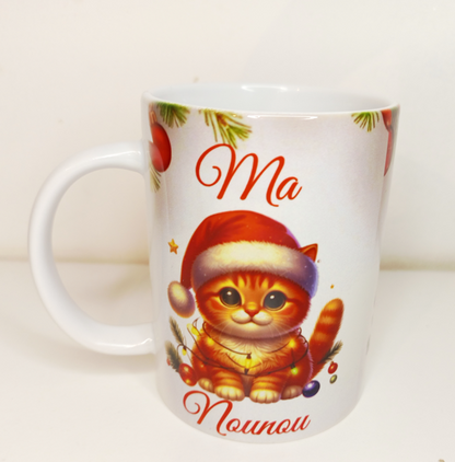 Mug gourmand de Noël personnalisée pour maître, maîtresse, nounou