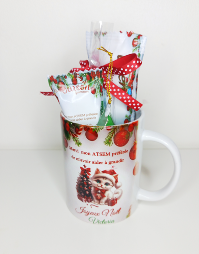 Mug gourmand de Noël personnalisée pour maître, maîtresse, nounou