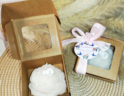 Bougie en forme de fleur  personnalisée