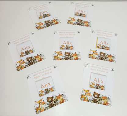 Carte de remerciement personnalisé avec petit chocolat personnalisé (x4)
