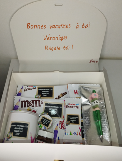 Box gourmande pour maître, maitresse,nounou- Cadeaux fin d'année personnalisée, cadeaux fin d'année école, box personnalisé, coffret cadeau