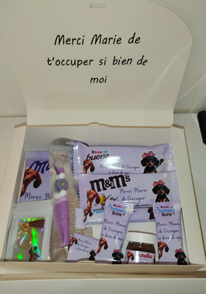 Box gourmande pour maître, maitresse,nounou- Cadeaux fin d'année personnalisée, cadeaux fin d'année école, box personnalisé, coffret cadeau