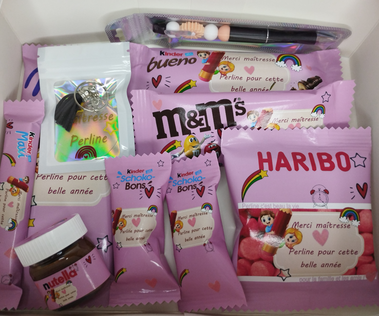 Box gourmande pour maître, maitresse,nounou- Cadeaux fin d'année personnalisée, cadeaux fin d'année école, box personnalisé, coffret cadeau
