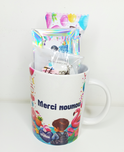 Mug gourmand pour maître, maitresse- Cadeaux fin d'année personnalisée, cadeaux fin d'année école, mug gourmand personnalisé, coffret cadeau