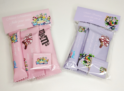 Sachet remplie de gourmandises  pour maître, maitresse- Cadeaux fin d'année personnalisée, cadeaux fin d'année école, coffret cadeaux