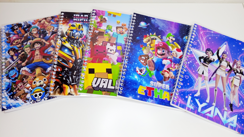 Cahier de texte personnalisé | Prénom | Couverture plastifiée | Thème au choix | Fourniture rentrée scolaire | Cadeau enfant