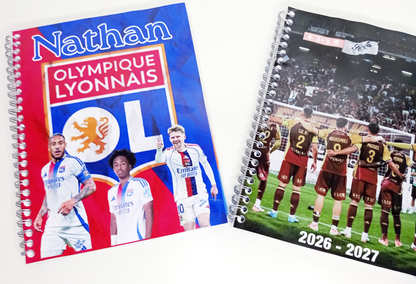 Cahier de texte personnalisé | Prénom | Couverture plastifiée | Thème au choix | Fourniture rentrée scolaire | Cadeau enfant