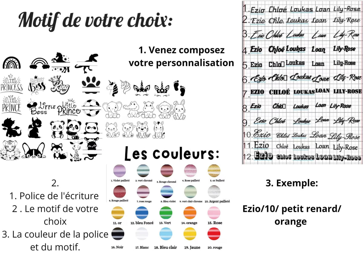 Attache tétine personnalisée