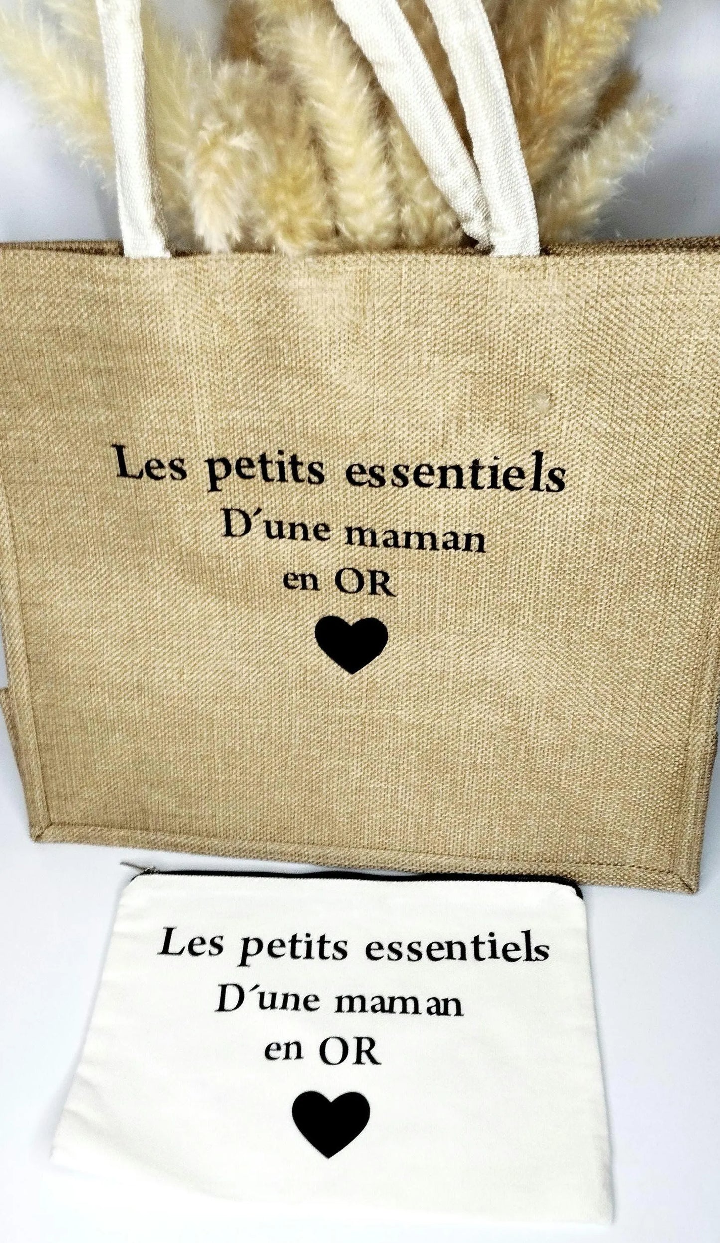 Sac en lin avec sa pochette assortie 100% personnalisée