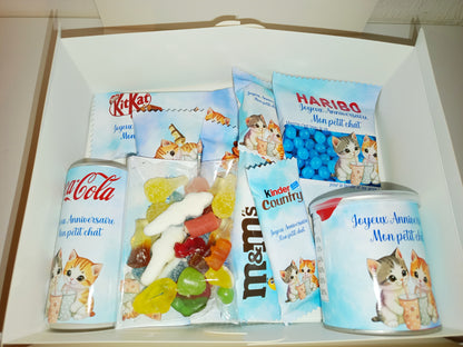 Box gourmande anniversaire personnalisée à offrir (X 10 articles),