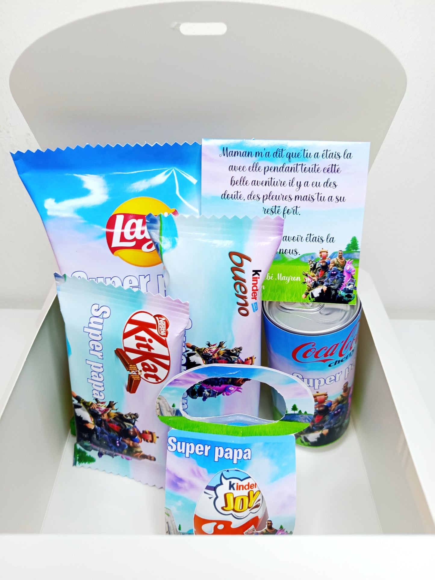 Box gourmande futur papa personnalisée