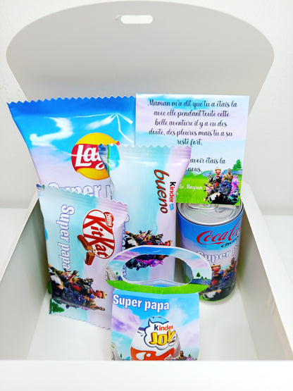 Box gourmande futur papa personnalisée