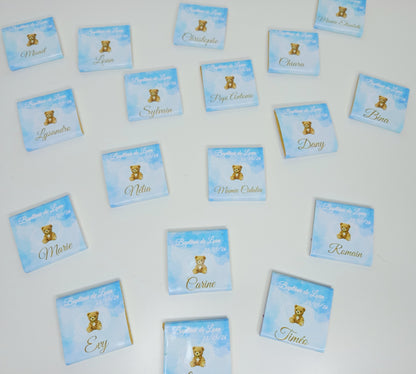 Chocolats personnalisés (X2), mariage , Fille, Garçon, Baptême Naissance, Fête, Offrir Cadeau, Confiserie personnalisé, thème au choix
