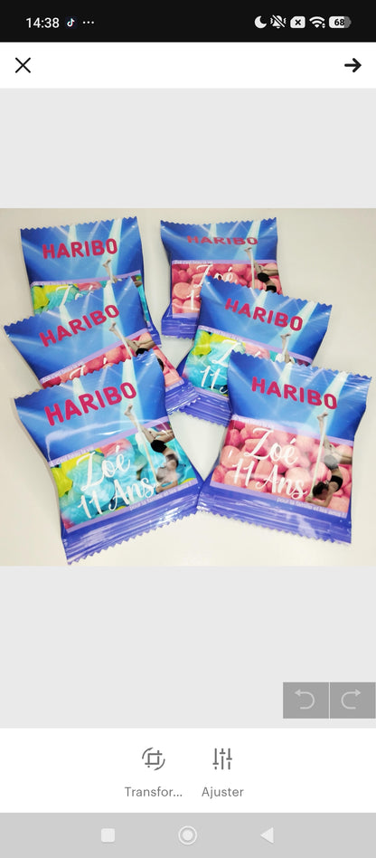 Mini sachet d'haribo personnalisé