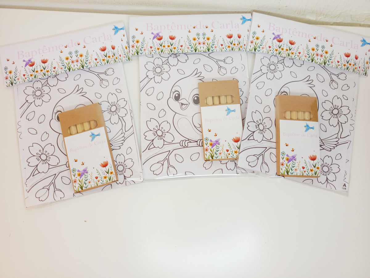 Petit kit coloriage et crayon de couleur personnalisé