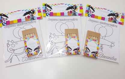 Petit kit coloriage et crayon de couleur personnalisé