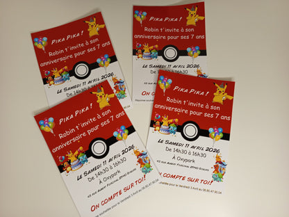 Carte d'anniversaire personnalisées (x4)