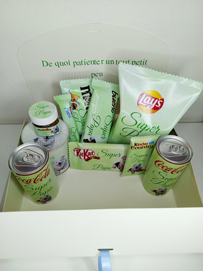 Box gourmande futur papa personnalisée