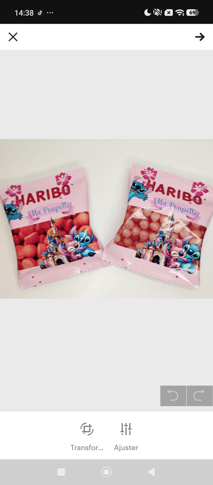 Mini sachet d'haribo personnalisé